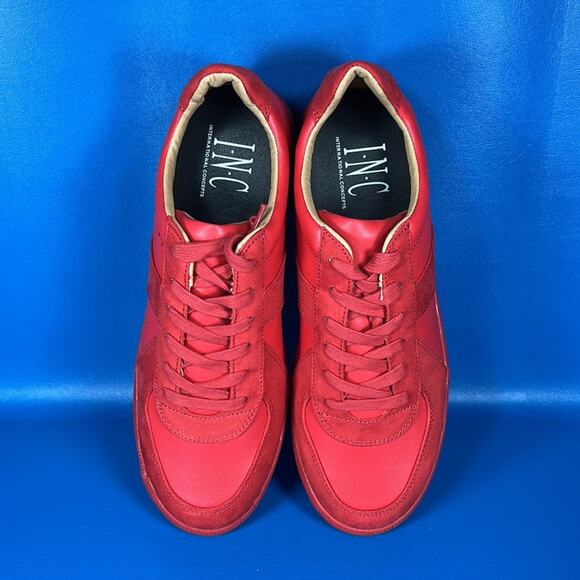 INC Men's Faux-leather Sneakers - Red - 9 - New in box - Picture 5 of 8